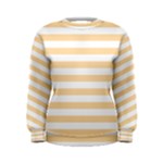 Horizontal Stripes - White and Navajo White Yellow Women s Sweatshirt