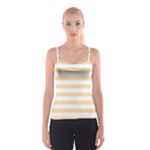Horizontal Stripes - White and Navajo White Yellow Spaghetti Strap Top