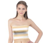 Horizontal Stripes - White and Navajo White Yellow Tube Top