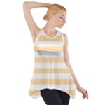 Horizontal Stripes - White and Navajo White Yellow Side Drop Tank Tunic