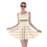 Horizontal Stripes - White and Navajo White Yellow Skater Dress