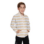 Horizontal Stripes - White and Navajo White Yellow Wind Breaker (Kids)