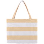 Horizontal Stripes - White and Navajo White Yellow Mini Tote Bag