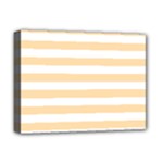 Horizontal Stripes - White and Navajo White Yellow Deluxe Canvas 16  x 12  (Stretched)