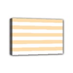 Horizontal Stripes - White and Navajo White Yellow Mini Canvas 6  x 4  (Stretched)