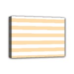 Horizontal Stripes - White and Navajo White Yellow Mini Canvas 7  x 5  (Stretched)