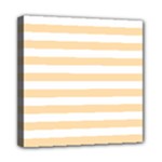 Horizontal Stripes - White and Navajo White Yellow Mini Canvas 8  x 8  (Stretched)