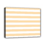 Horizontal Stripes - White and Navajo White Yellow Canvas 10  x 8  (Stretched)