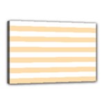 Horizontal Stripes - White and Navajo White Yellow Canvas 18  x 12  (Stretched)