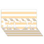 Horizontal Stripes - White and Navajo White Yellow MOM 3D Greeting Card (8x4)