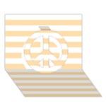 Horizontal Stripes - White and Navajo White Yellow Peace Sign 3D Greeting Card (7x5)