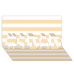 Horizontal Stripes - White and Navajo White Yellow #1 DAD 3D Greeting Card (8x4)