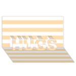 Horizontal Stripes - White and Navajo White Yellow HUGS 3D Greeting Card (8x4)