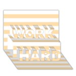Horizontal Stripes - White and Navajo White Yellow WORK HARD 3D Greeting Card (7x5)
