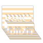 Horizontal Stripes - White and Navajo White Yellow You Did It 3D Greeting Card (7x5)