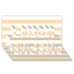 Horizontal Stripes - White and Navajo White Yellow Laugh Live Love 3D Greeting Card (8x4)