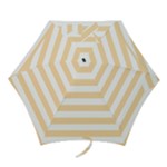 Horizontal Stripes - White and Navajo White Yellow Mini Umbrella