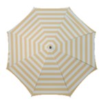 Horizontal Stripes - White and Navajo White Yellow Golf Umbrella