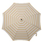 Horizontal Stripes - White and Navajo White Yellow Hook Handle Umbrella (Medium)
