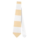Horizontal Stripes - White and Navajo White Yellow Necktie (One Side)
