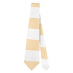Horizontal Stripes - White and Navajo White Yellow Necktie (Two Side)
