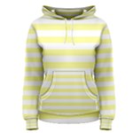 Horizontal Stripes - White and Pastel Yellow Women s Pullover Hoodie