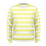 Horizontal Stripes - White and Pastel Yellow Men s Sweatshirt