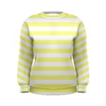 Horizontal Stripes - White and Pastel Yellow Women s Sweatshirt