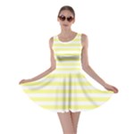 Horizontal Stripes - White and Pastel Yellow Skater Dress