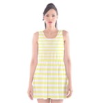 Horizontal Stripes - White and Pastel Yellow Scoop Neck Skater Dress