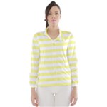 Horizontal Stripes - White and Pastel Yellow Wind Breaker (Women)