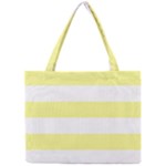 Horizontal Stripes - White and Pastel Yellow Mini Tote Bag