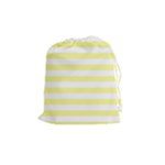 Horizontal Stripes - White and Pastel Yellow Drawstring Pouch (M)