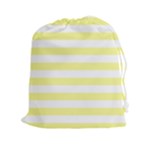 Horizontal Stripes - White and Pastel Yellow Drawstring Pouch (XXl)