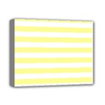 Horizontal Stripes - White and Pastel Yellow Deluxe Canvas 14  x 11  (Stretched)