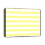 Horizontal Stripes - White and Pastel Yellow Deluxe Canvas 16  x 12  (Stretched)