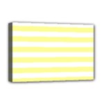 Horizontal Stripes - White and Pastel Yellow Deluxe Canvas 18  x 12  (Stretched)