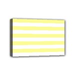 Horizontal Stripes - White and Pastel Yellow Mini Canvas 6  x 4  (Stretched)