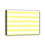 Horizontal Stripes - White and Pastel Yellow Mini Canvas 7  x 5  (Stretched)
