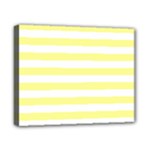 Horizontal Stripes - White and Pastel Yellow Canvas 10  x 8  (Stretched)