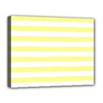 Horizontal Stripes - White and Pastel Yellow Canvas 14  x 11  (Stretched)
