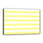 Horizontal Stripes - White and Pastel Yellow Canvas 18  x 12  (Stretched)
