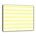 Horizontal Stripes - White and Pastel Yellow Canvas 20  x 16  (Stretched)