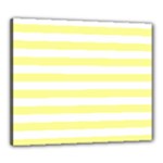 Horizontal Stripes - White and Pastel Yellow Canvas 24  x 20  (Stretched)