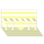 Horizontal Stripes - White and Pastel Yellow MOM 3D Greeting Card (8x4)
