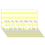Horizontal Stripes - White and Pastel Yellow #1 MOM 3D Greeting Cards (8x4)