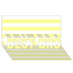 Horizontal Stripes - White and Pastel Yellow BEST BRO 3D Greeting Card (8x4)