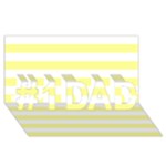 Horizontal Stripes - White and Pastel Yellow #1 DAD 3D Greeting Card (8x4)