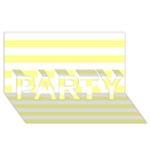Horizontal Stripes - White and Pastel Yellow PARTY 3D Greeting Card (8x4)