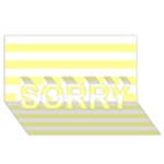 Horizontal Stripes - White and Pastel Yellow SORRY 3D Greeting Card (8x4)